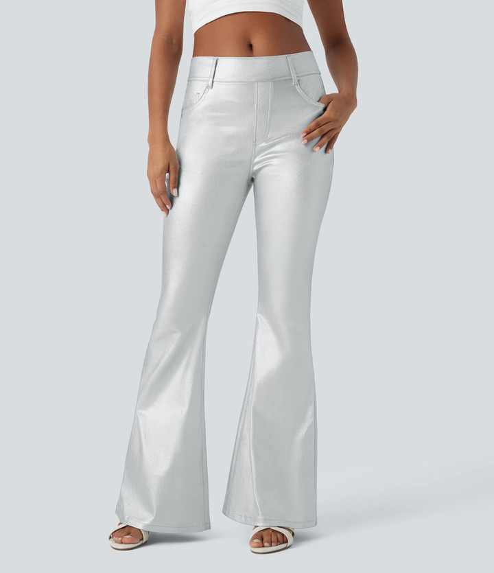 Karina - Metallic Casual Flare Pants