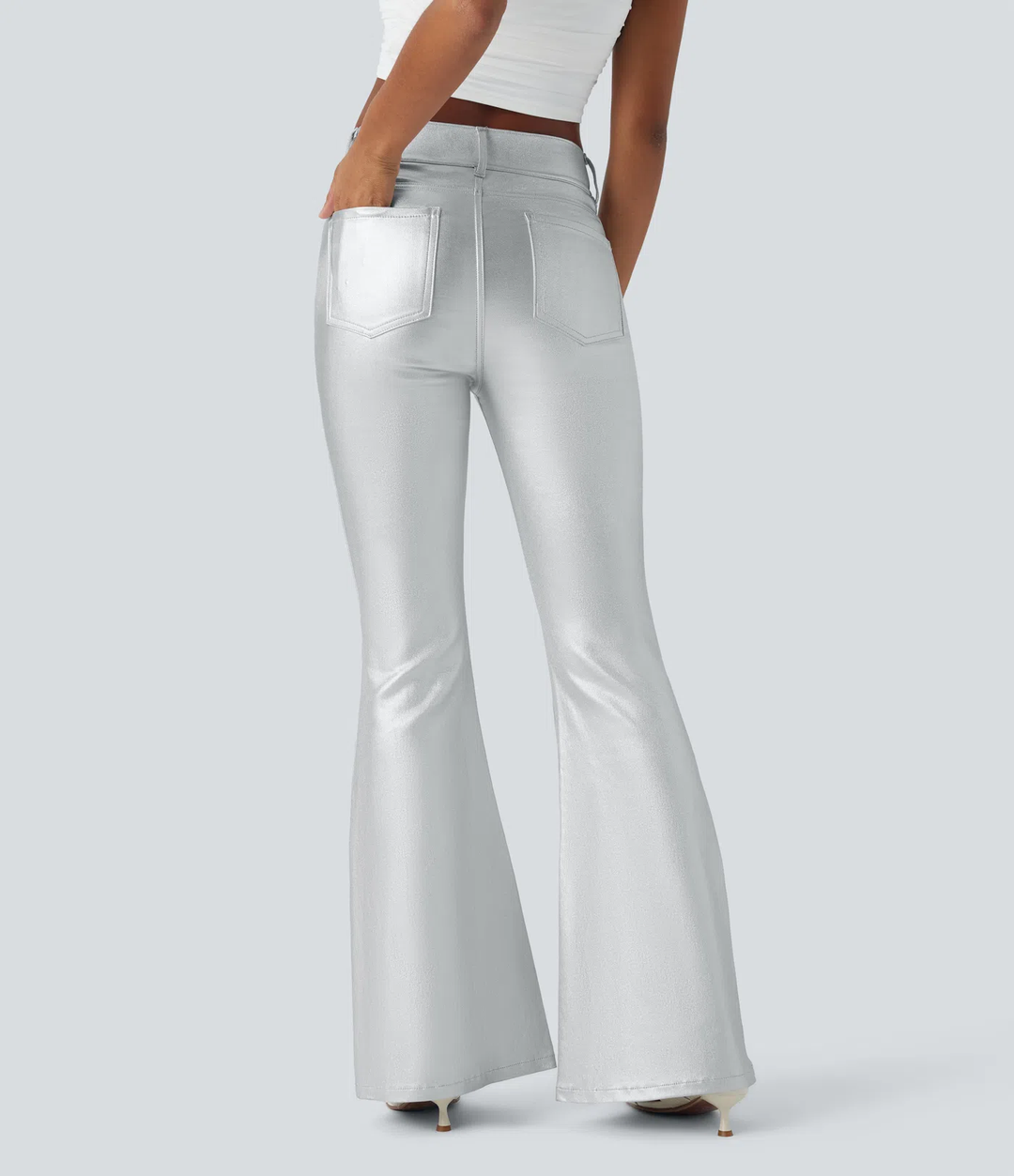 Karina - Metallic Casual Flare Pants
