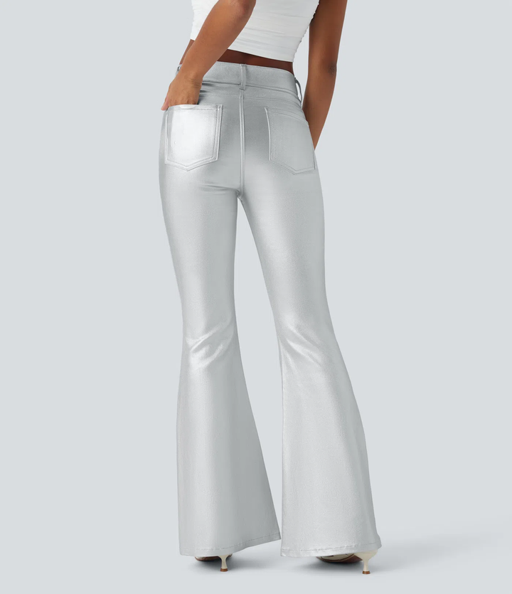Karina - Metallic Casual Flare Pants