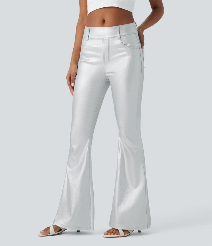 Karina - Metallic Casual Flare Pants